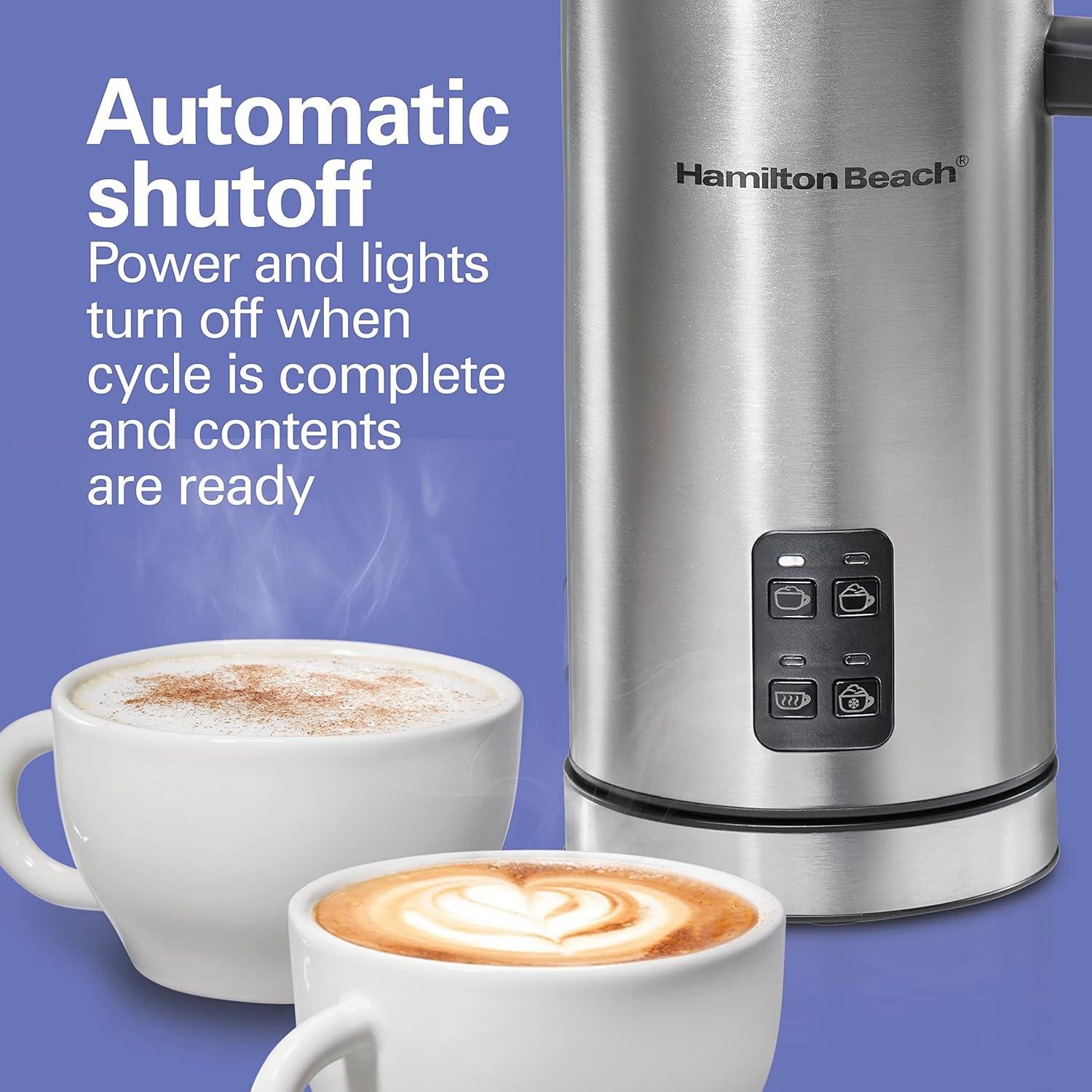 image:imageHamilton Beach Electric Milk Frother amp Warmer Automatic Warm or Cold Foam 510 oz Create CafQuality Coffee Latte Cappuccino Frappe Hot Chocolate 4 Settings Stainless Steel 43565C