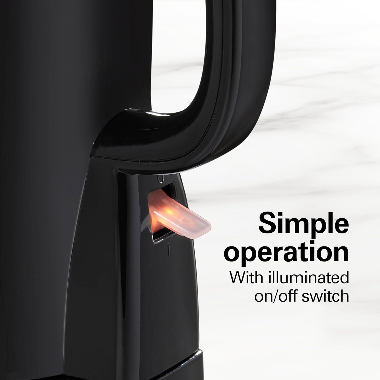 image:imageHamilton Beach Electric Tea Kettle Water Boiler amp Heater Cordless Serving AutoShutoff amp BoilDry Protection 1500 Watts for Fast Boiling 17 Liter Black 41038G18 Quarts