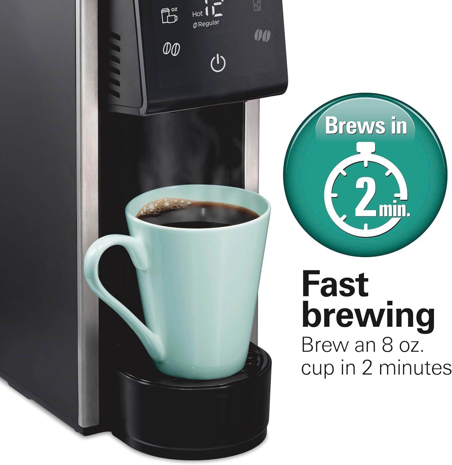 image:imageHamilton Beach FlexBrew Advanced 4in1 Single Serve Hot amp Iced Coffee Maker with Removable 45 oz Water Reservoir Use Pod Packs and Grounds Fast Brewing Black 49925Black