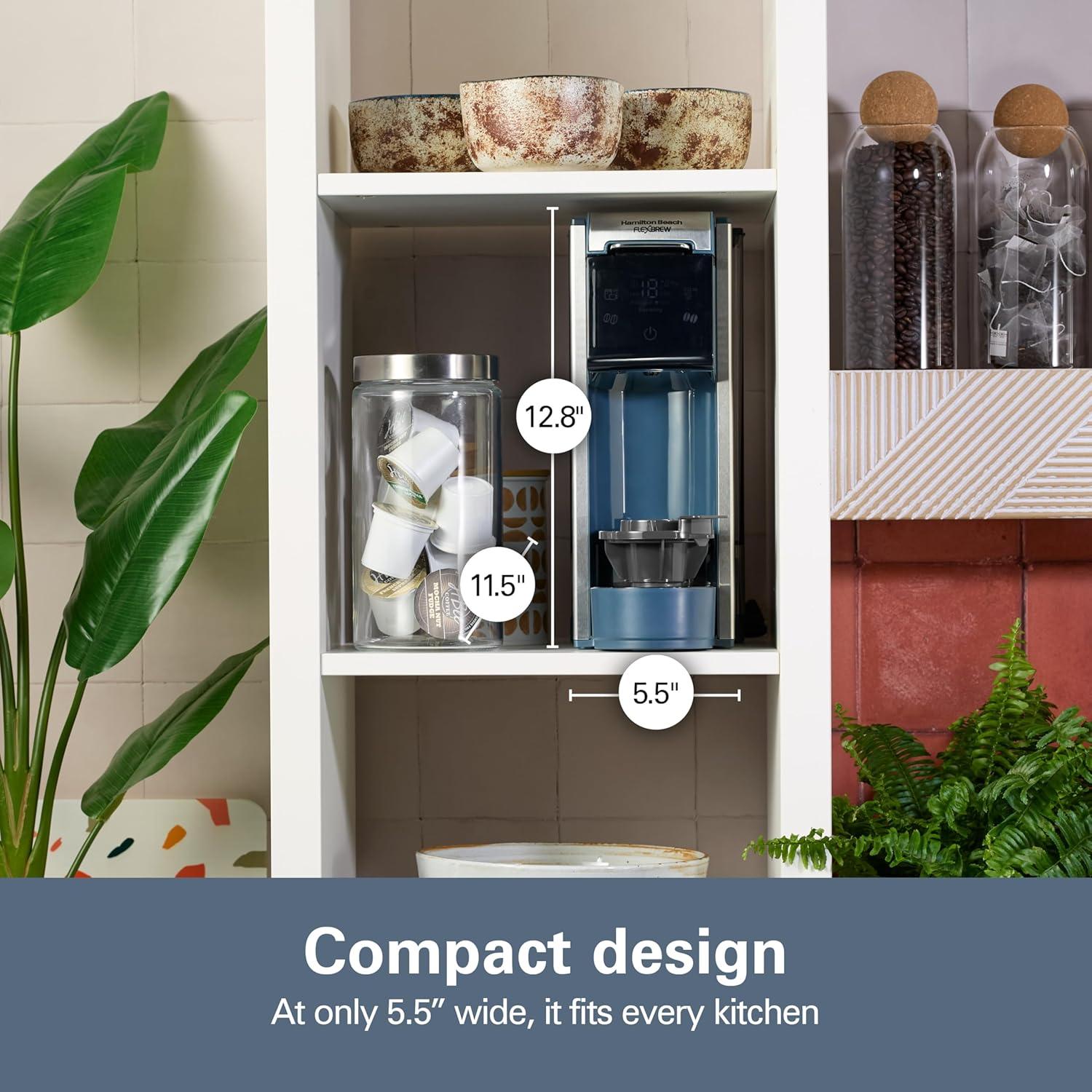 image:imageHamilton Beach FlexBrew Advanced 4in1 Single Serve Hot amp Iced Coffee Maker with Removable 45 oz Water Reservoir Use Pod Packs and Grounds Fast Brewing Black 49925Kitchen Makeover Blue