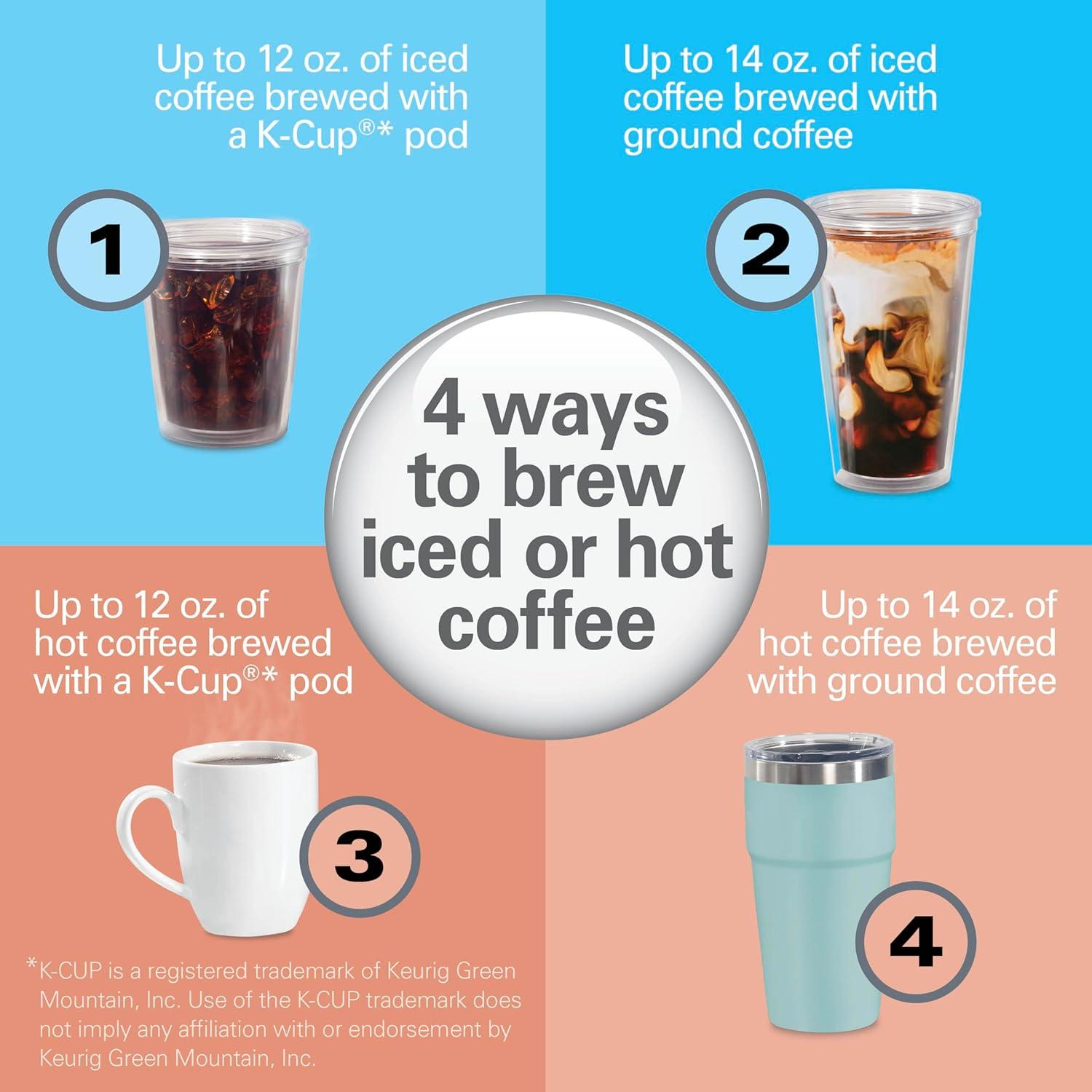 image:imageHamilton Beach FlexBrew Advanced 4in1 Single Serve Hot amp Iced Coffee Maker with Removable 45 oz Water Reservoir Use Pod Packs and Grounds Fast Brewing Black 49925Black