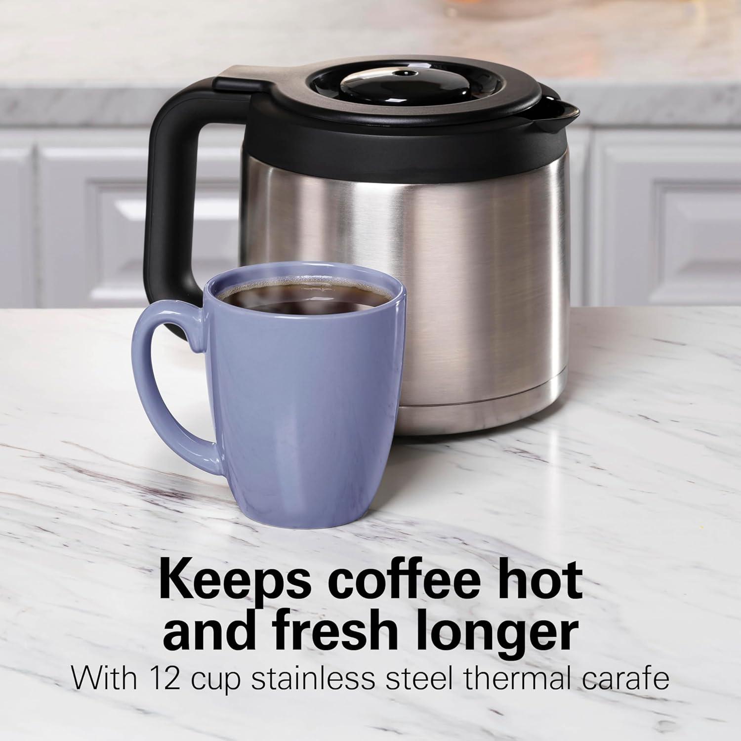 image:imageHamilton Beach FlexBrew Advanced 5in1 Thermal Programmable 12 Cup Drip and Single Serve Hot amp Iced Coffee Maker Movable 60oz Water Reservoir Use Pod Packs and Grounds Fast Brewing Black 49929