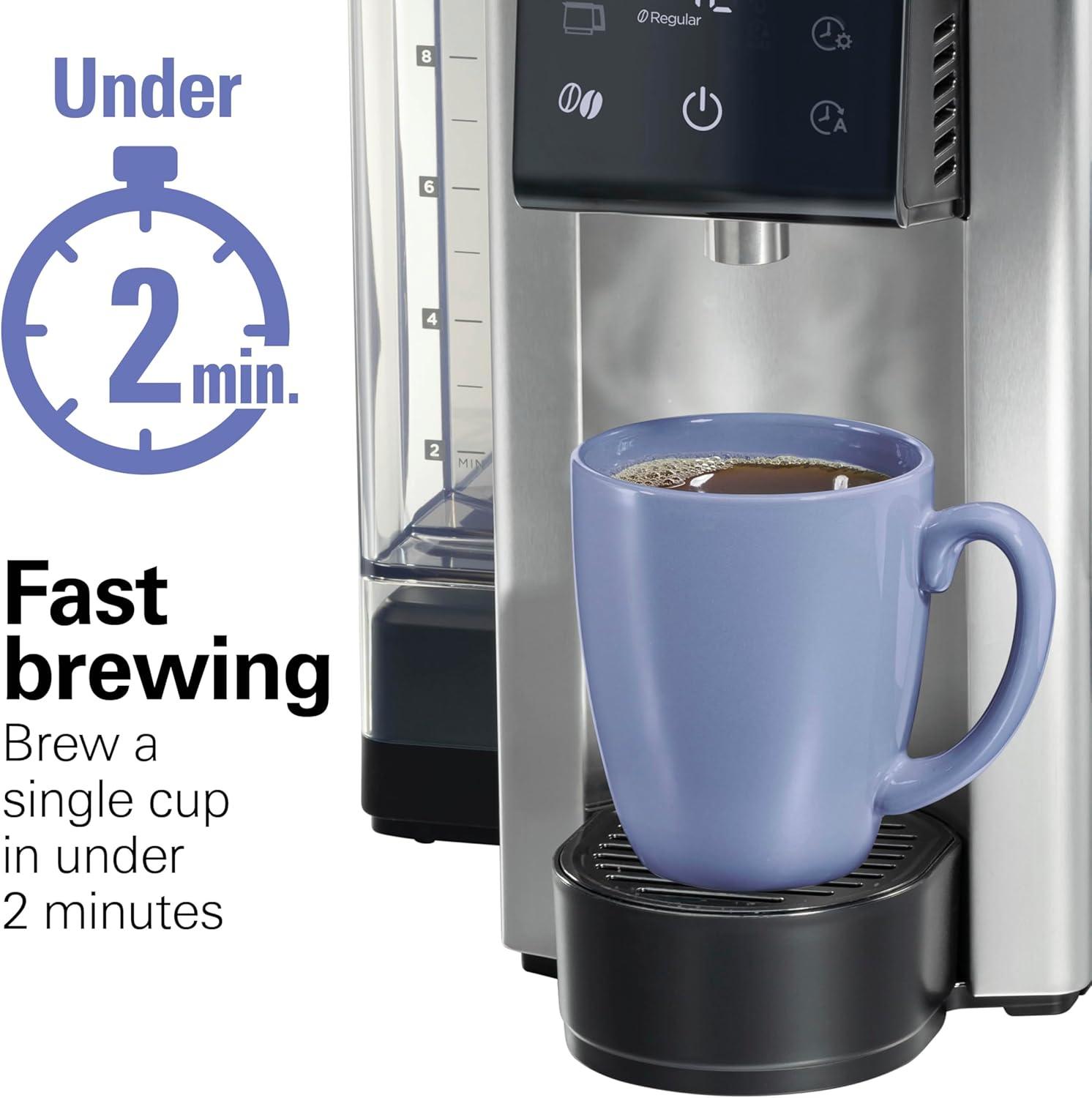image:imageHamilton Beach FlexBrew Advanced 5in1 Thermal Programmable 12 Cup Drip and Single Serve Hot amp Iced Coffee Maker Movable 60oz Water Reservoir Use Pod Packs and Grounds Fast Brewing Black 49929