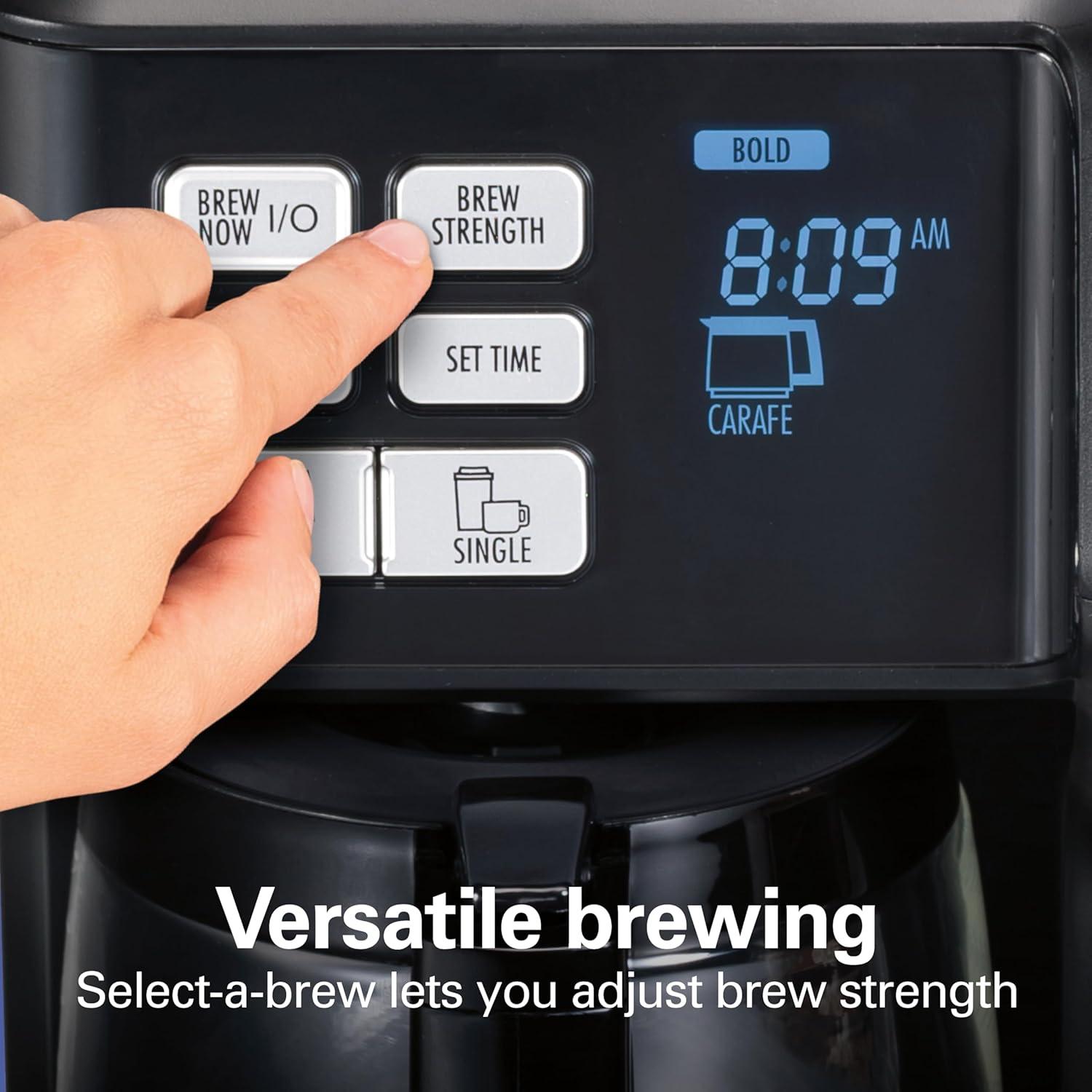 image:imageHamilton Beach FlexBrew Trio 2Way Coffee Maker Compatible with KCup Pods or Grounds Combo Single Serve amp Full 12c Pot Black Fast Brewing 49902Black