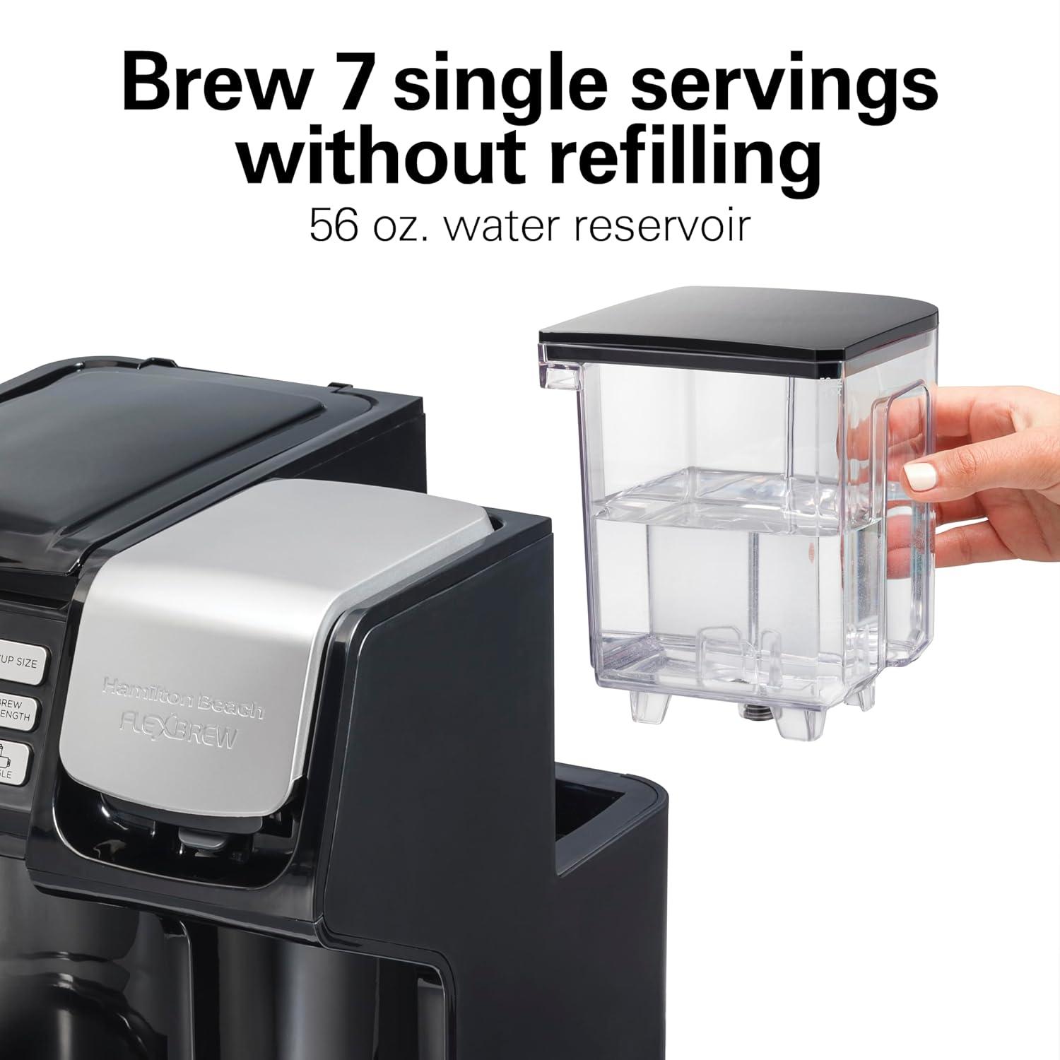 image:imageHamilton Beach FlexBrew Trio 2Way Coffee Maker Compatible with KCup Pods or Grounds Combo Single Serve amp Full 12c Pot BlackBlack Fast Brewing New for 2026