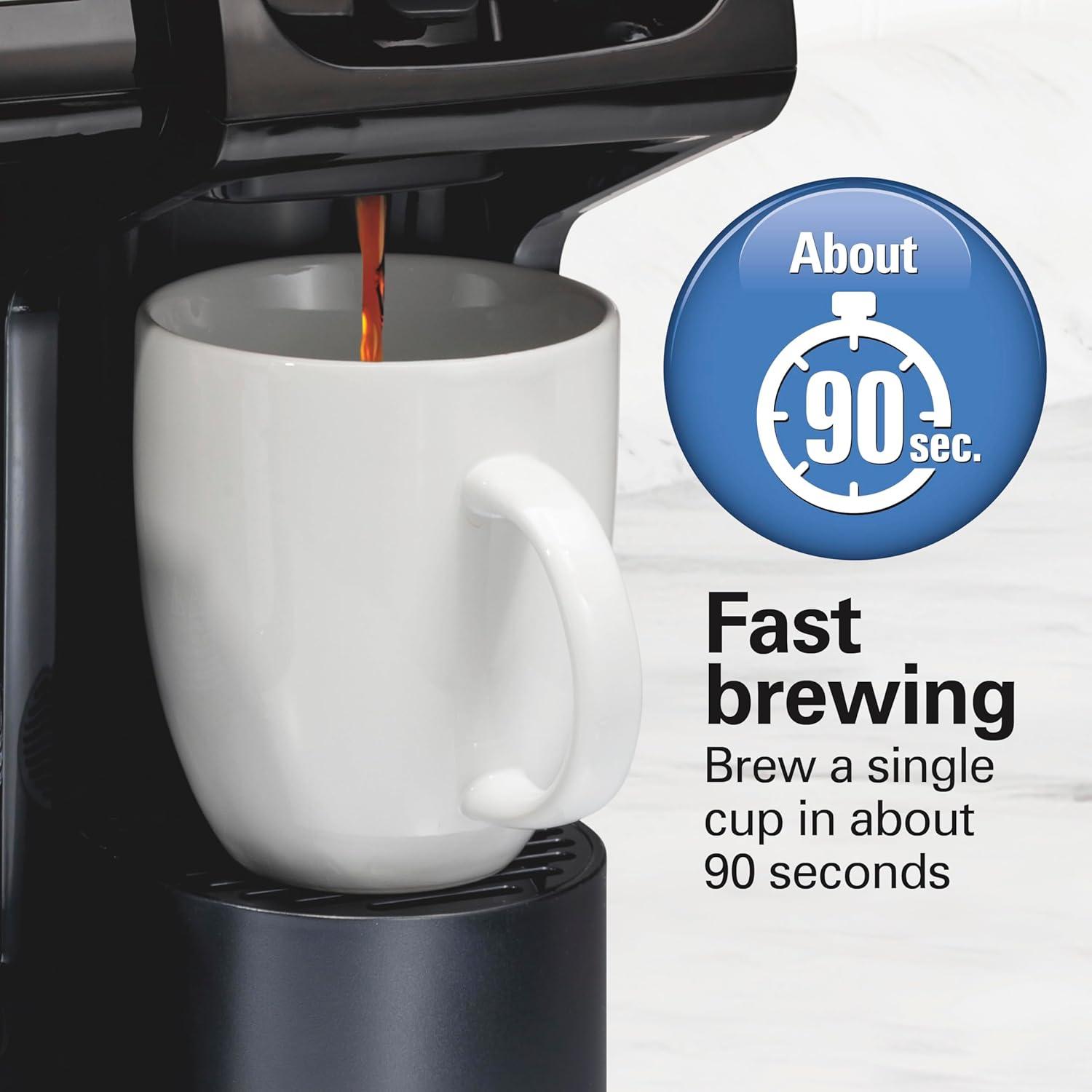 image:imageHamilton Beach FlexBrew Trio 2Way Coffee Maker Compatible with KCup Pods or Grounds Combo Single Serve amp Full 12c Pot BlackBlack Fast Brewing Removable Reservoir