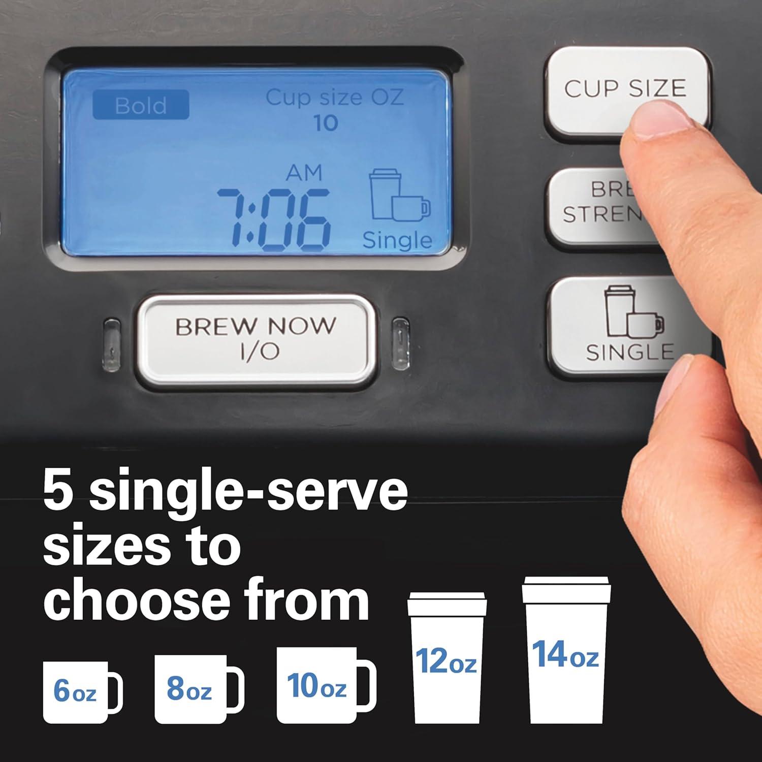 image:imageHamilton Beach FlexBrew Trio 2Way Coffee Maker Compatible with KCup Pods or Grounds Combo Single Serve amp Full 12c Pot BlackBlack Fast Brewing Removable Reservoir