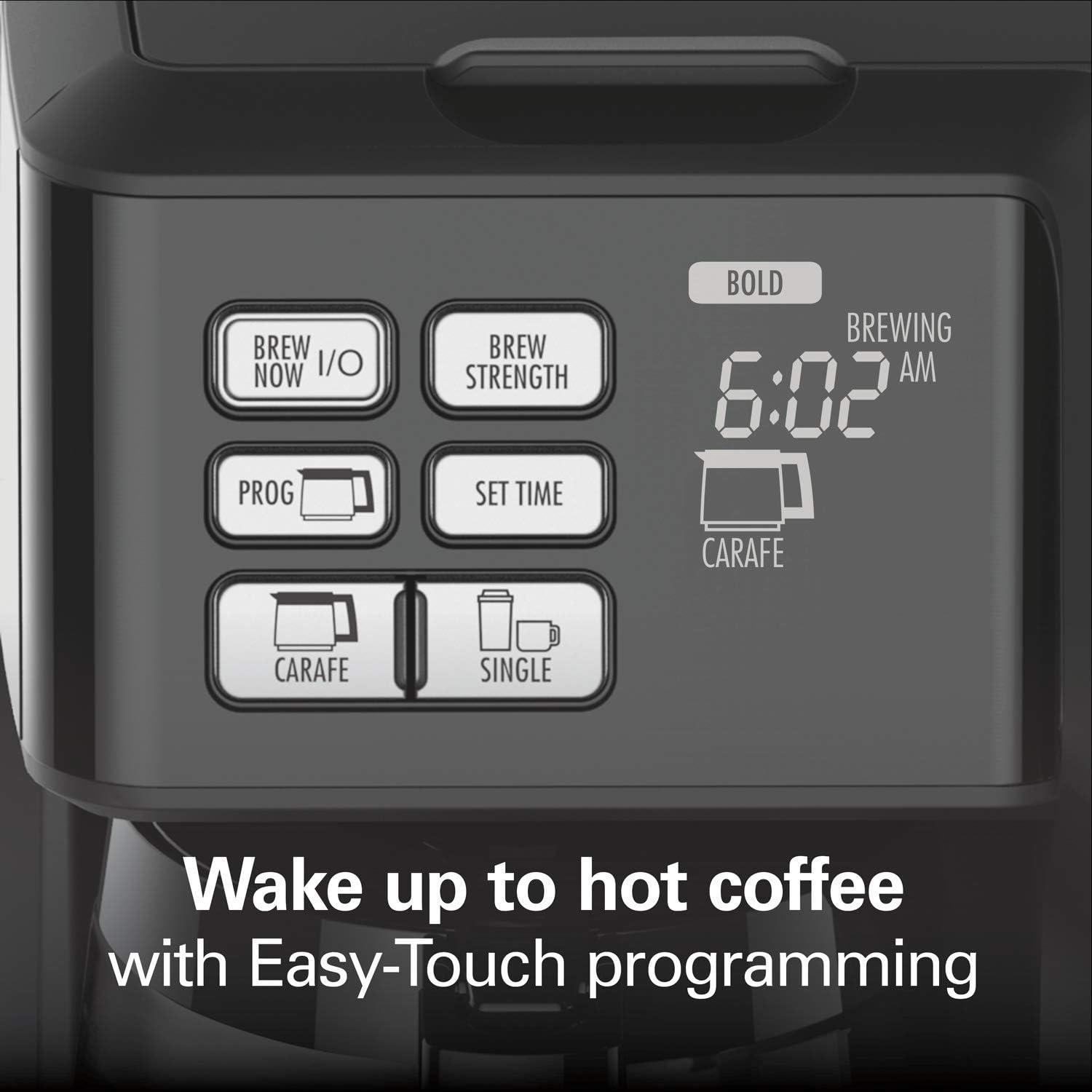 image:imageHamilton Beach FlexBrew Trio 2Way Coffee Maker Compatible with KCup Pods or Grounds Combo Single Serve amp Full 12c Thermal Pot Black and Stainless Fast Brewing10 Cups