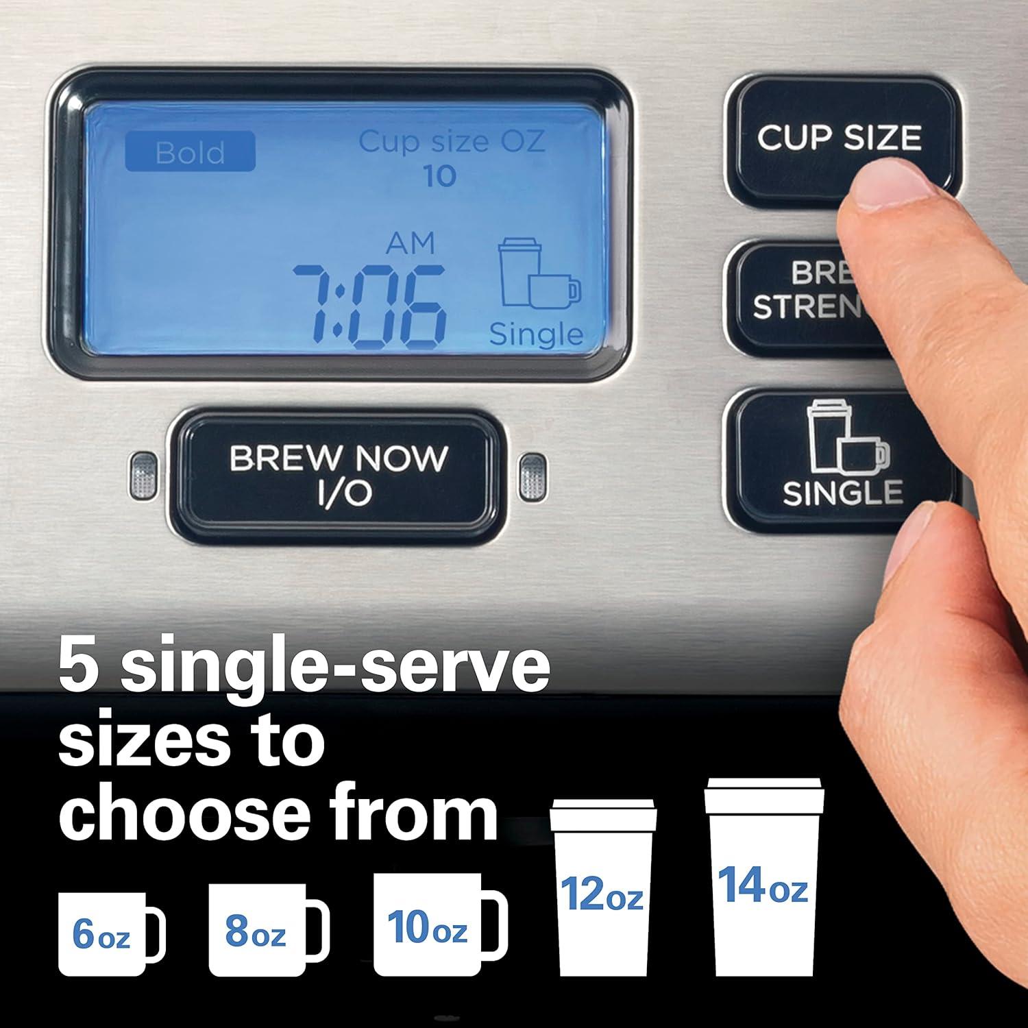 image:imageHamilton Beach FlexBrew Trio 2Way Coffee Maker Compatible with KCup Pods or Grounds Combo Single Serve amp Full 12c Thermal Pot Black and Stainless Fast Brewing12 Cups