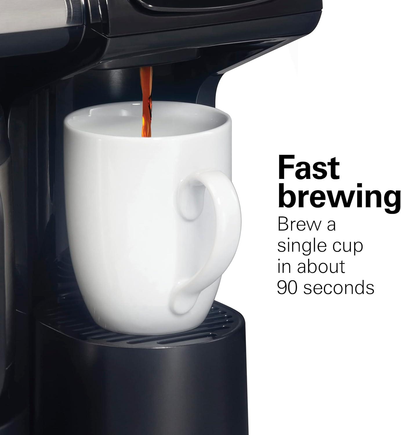 image:imageHamilton Beach FlexBrew Trio 2Way Coffee Maker Compatible with KCup Pods or Grounds Combo Single Serve amp Full 12c Thermal Pot Black and Stainless Fast Brewing12 Cups