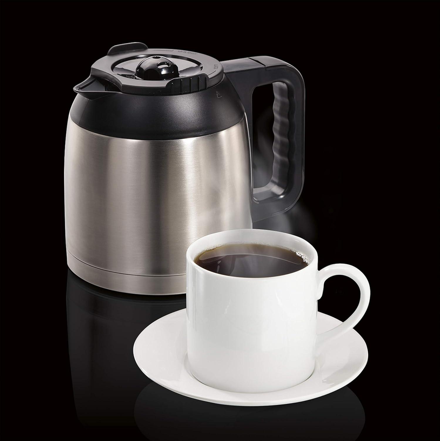 image:imageHamilton Beach FlexBrew Trio 2Way Coffee Maker Compatible with KCup Pods or Grounds Combo Single Serve amp Full 12c Thermal Pot Black and Stainless Fast Brewing10 Cups