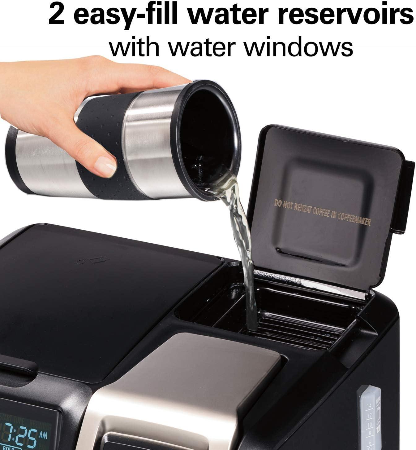 image:imageHamilton Beach FlexBrew Trio 2Way Coffee Maker Compatible with KCup Pods or Grounds Combo Single Serve amp Full 12c Thermal Pot Black and Stainless Fast Brewing10 Cups