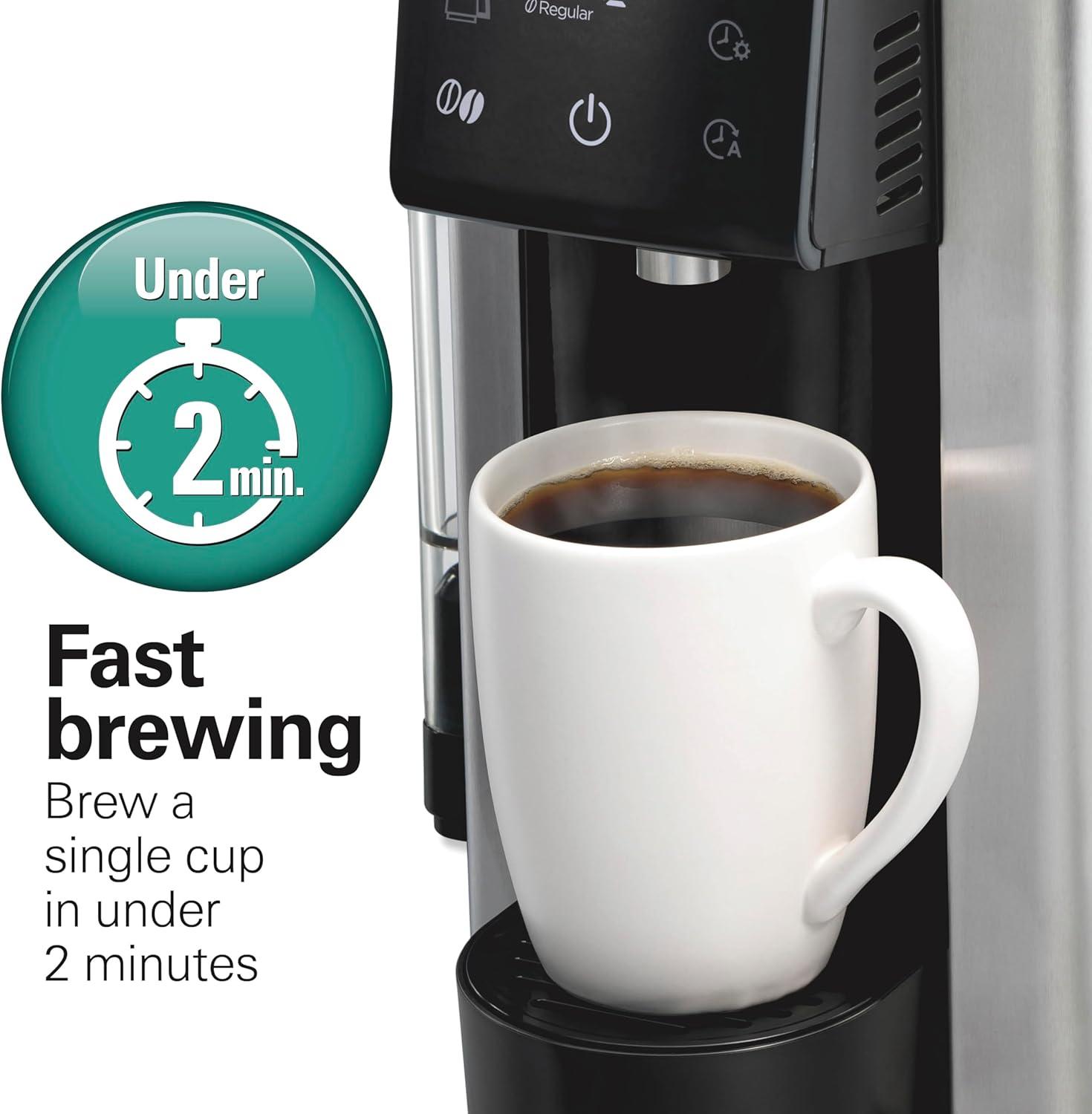 image:imageHamilton Beach Flexbrew Advanced 5in1 Programmable 12 Cup Drip and Single Serve Hot amp Iced Coffee Maker with Movable 60 oz Reservoir Pod Packs and Grounds Fast Brewing Black