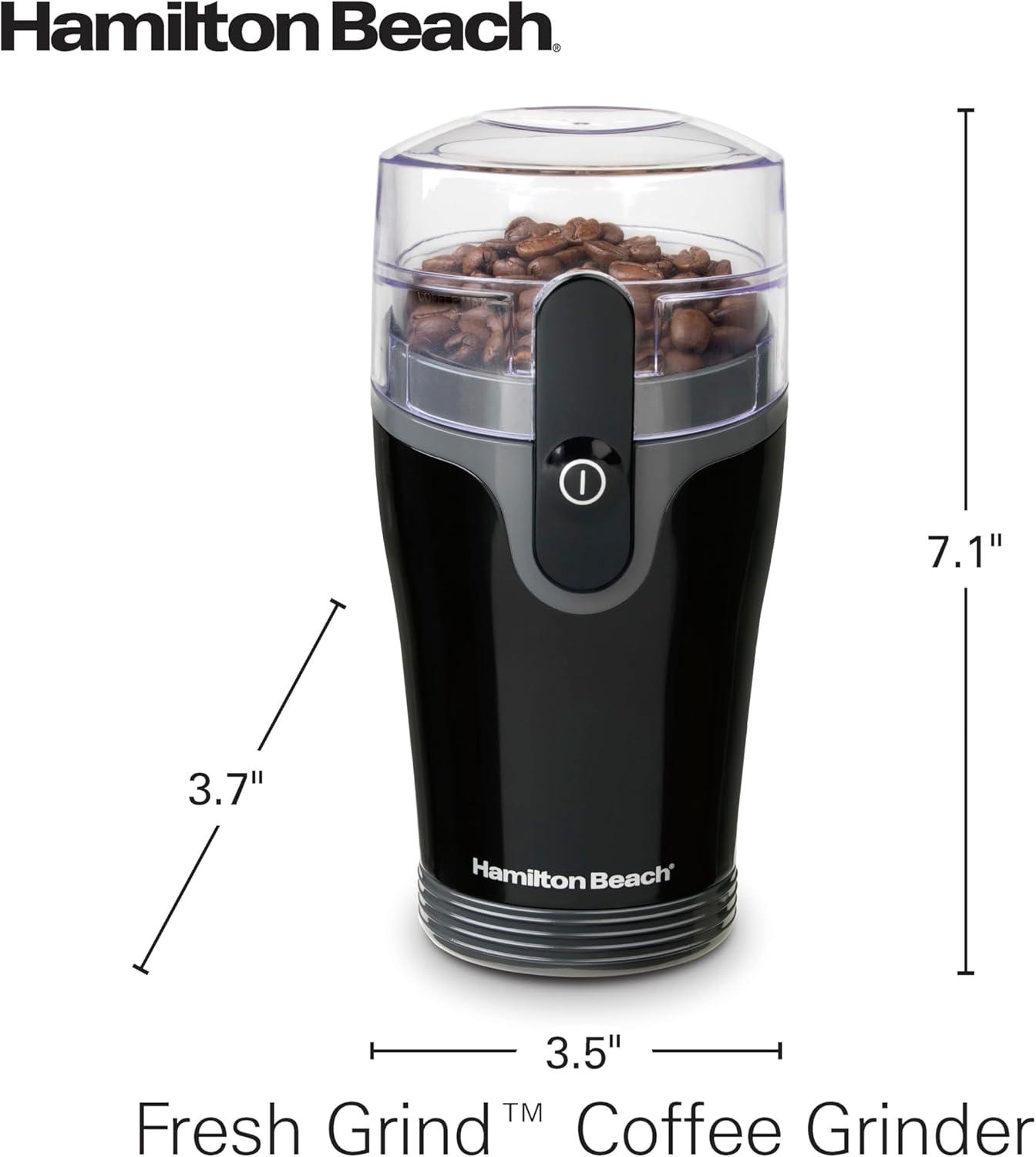 image:imageHamilton Beach Fresh Grind Electric Coffee Grinder for Beans Spices and More Stainless Steel Blades Removable Chamber Makes up to 12 Cups WhiteBlack