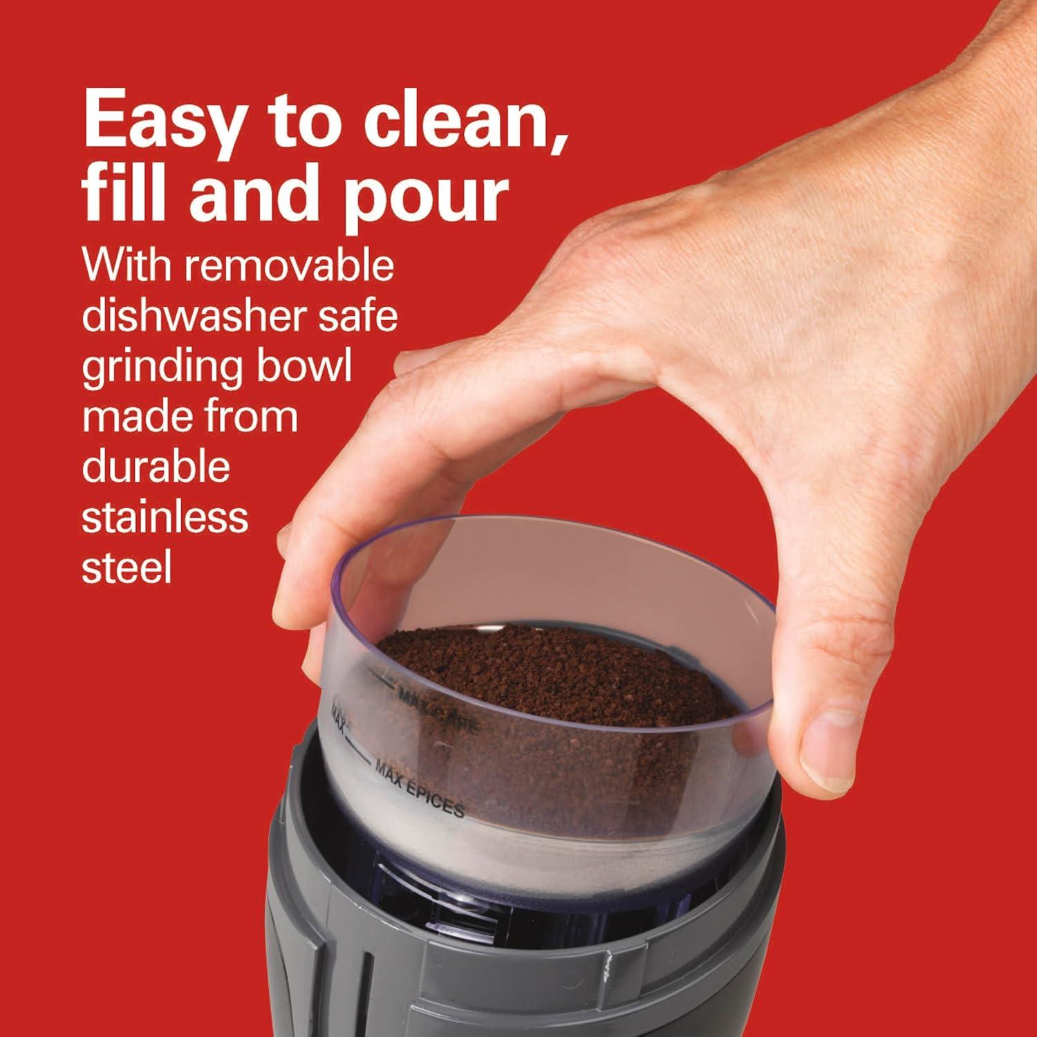 image:imageHamilton Beach Fresh Grind Electric Coffee Grinder for Beans Spices and More Stainless Steel Blades Removable Chamber Makes up to 12 Cups WhiteBlack