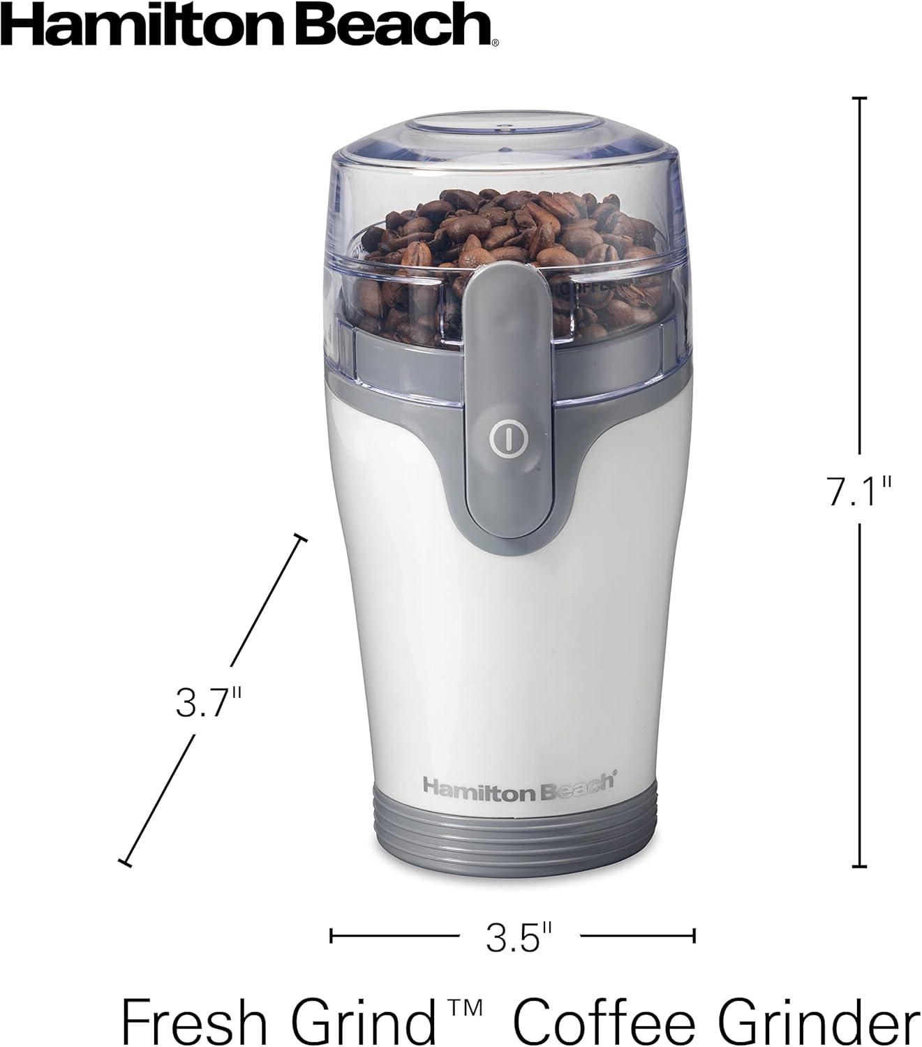 image:imageHamilton Beach Fresh Grind Electric Coffee Grinder for Beans Spices and More Stainless Steel Blades Removable Chamber Makes up to 12 Cups WhiteWhite