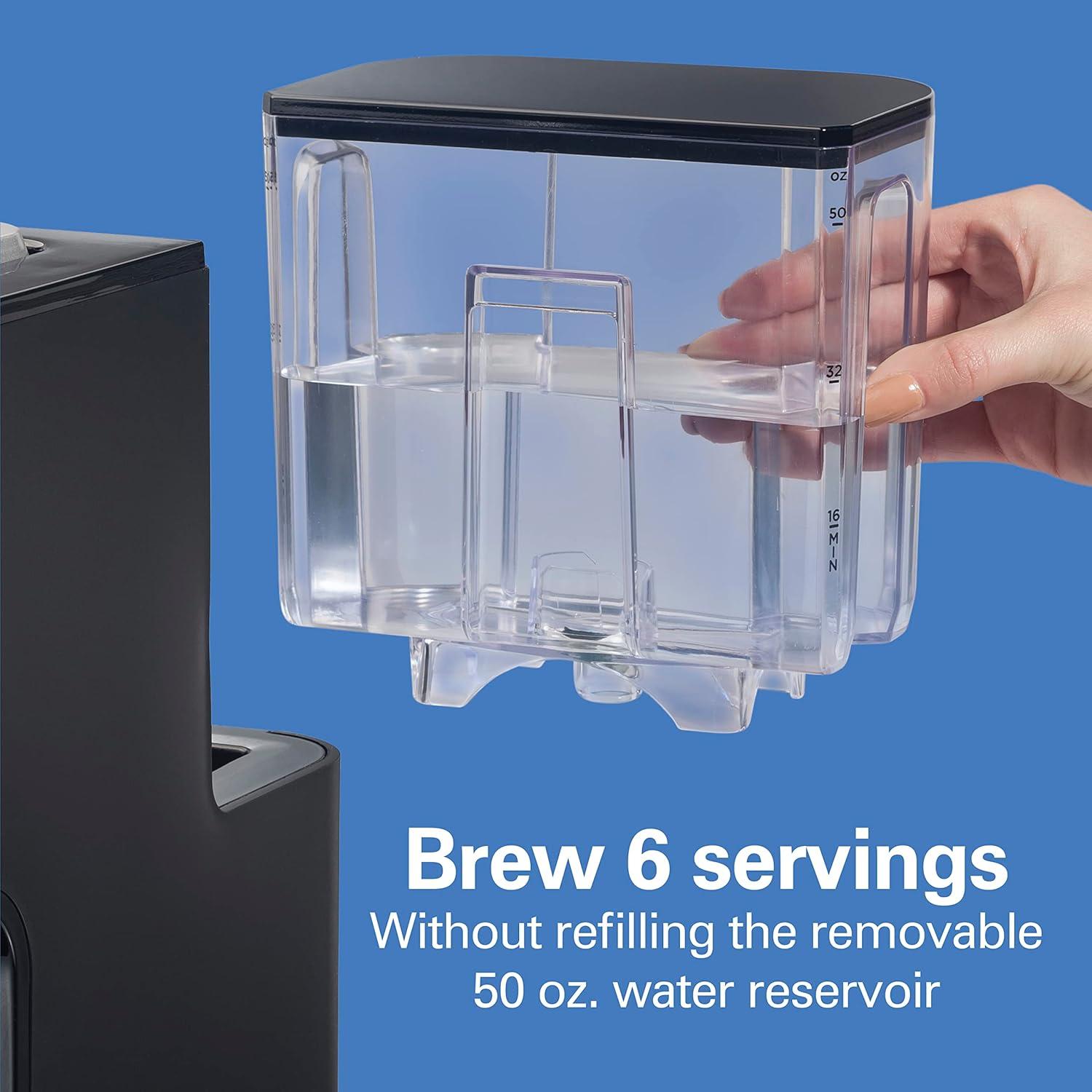 image:imageHamilton Beach Gen 4 FlexBrew SingleServe Hot amp Iced Coffee Maker with Removable Reservoir Compatible with Pod Packs and Grounds 50 oz 4 Fast Brewing Options Black