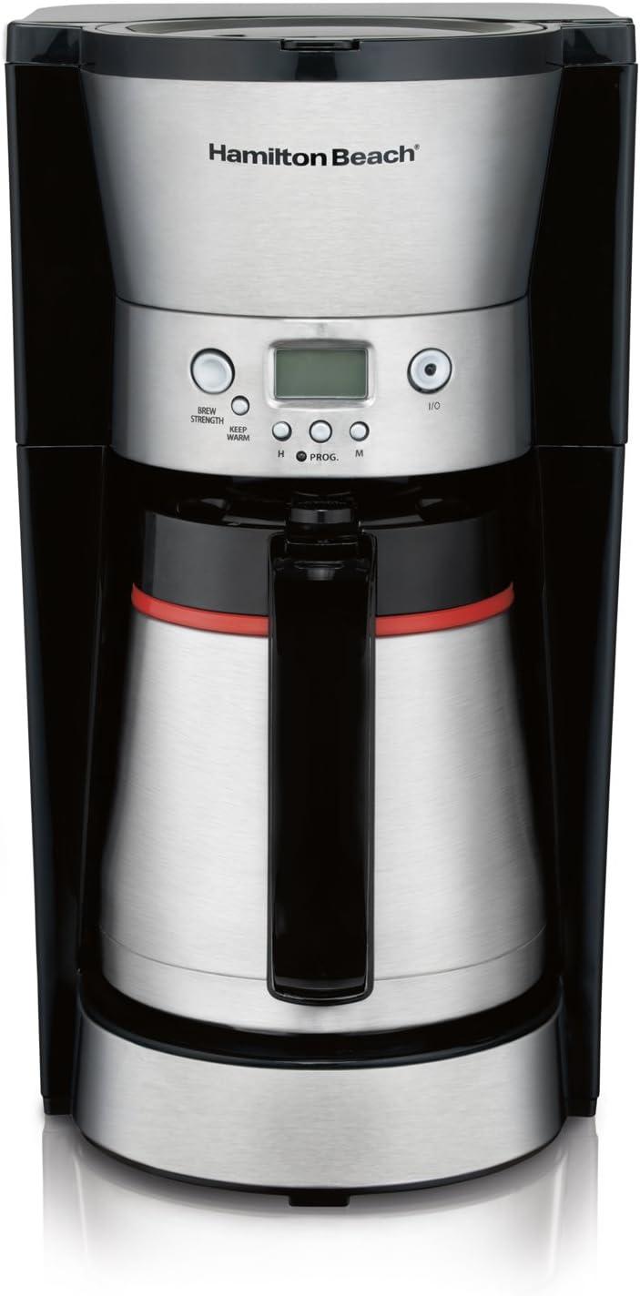 image:imageHamilton Beach Programmable Coffee Maker with 10 Cup Thermal Carafe 3 Brewing Options Auto Shutoff amp Pause and Pour Stainless Steel 46899RBlack