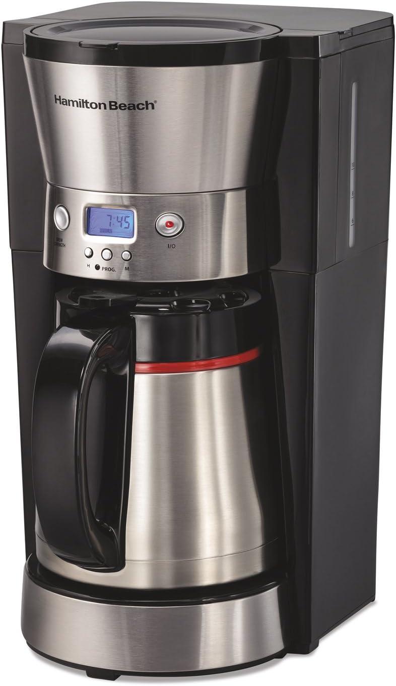 image:imageHamilton Beach Programmable Coffee Maker with 10 Cup Thermal Carafe 3 Brewing Options Auto Shutoff amp Pause and Pour Stainless Steel 46899RBlack