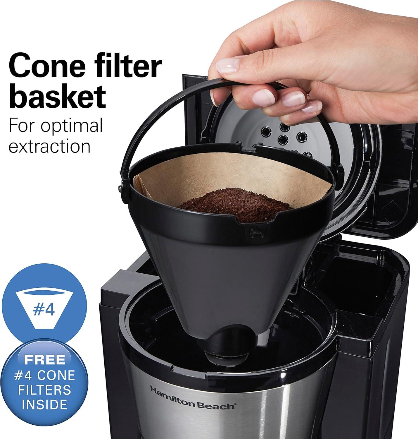 image:imageHamilton Beach Programmable Coffee Maker with 10 Cup Thermal Carafe 3 Brewing Options Auto Shutoff amp Pause and Pour Stainless Steel 46899RStainless Steel New for 2023