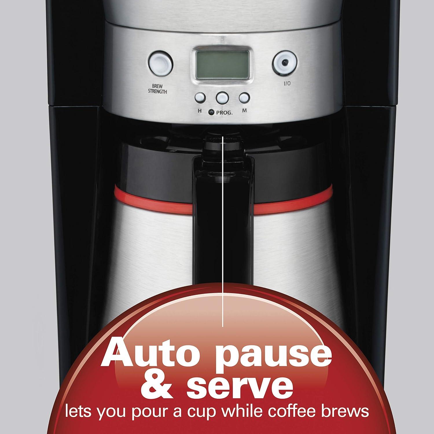 image:imageHamilton Beach Programmable Coffee Maker with 10 Cup Thermal Carafe 3 Brewing Options Auto Shutoff amp Pause and Pour Stainless Steel 46899RStainless Steel