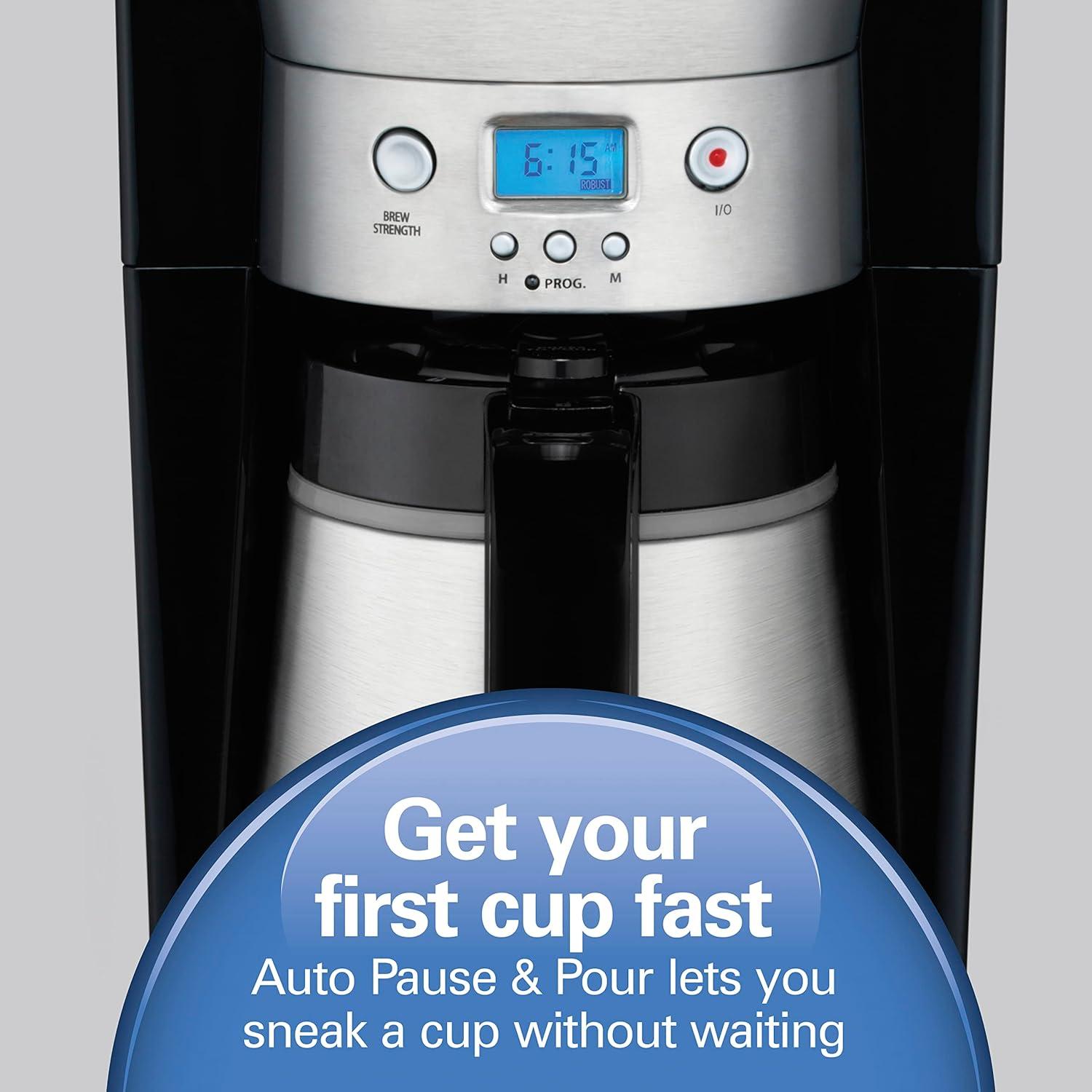 image:imageHamilton Beach Programmable Coffee Maker with 10 Cup Thermal Carafe 3 Brewing Options Auto Shutoff amp Pause and Pour Stainless Steel 46899RStainless Steel New for 2023