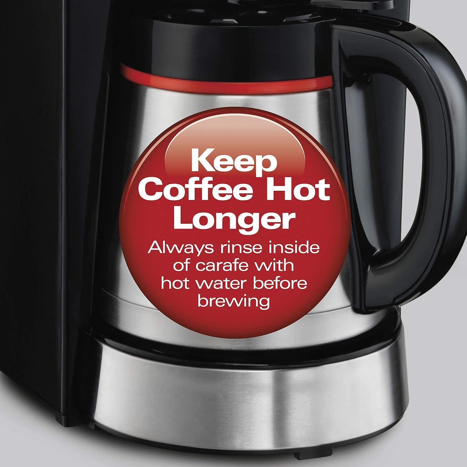 image:imageHamilton Beach Programmable Coffee Maker with 10 Cup Thermal Carafe 3 Brewing Options Auto Shutoff amp Pause and Pour Stainless Steel 46899RStainless Steel
