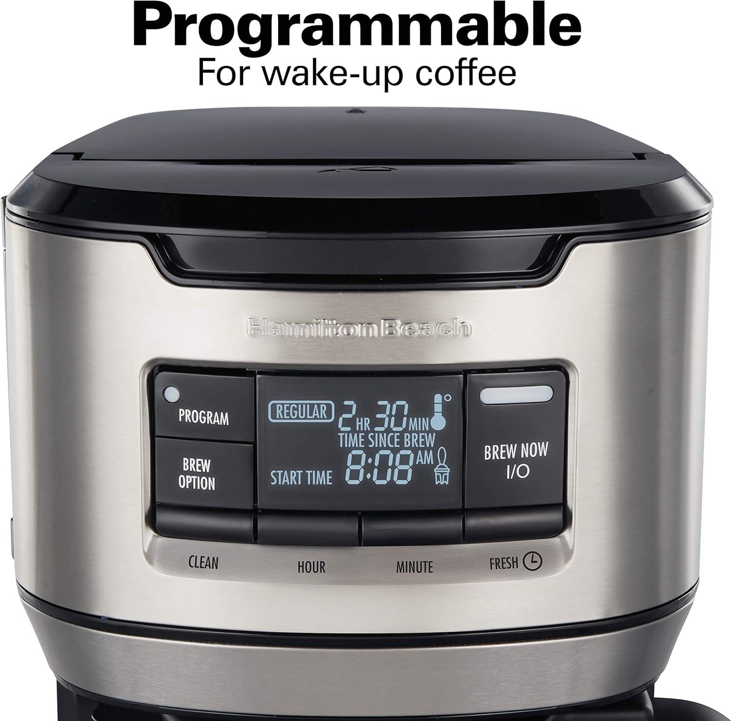 image:imageHamilton Beach Programmable FrontFill Coffee Maker with Thermal Carafe 46391 12 Cup Capacity Black and Stainless