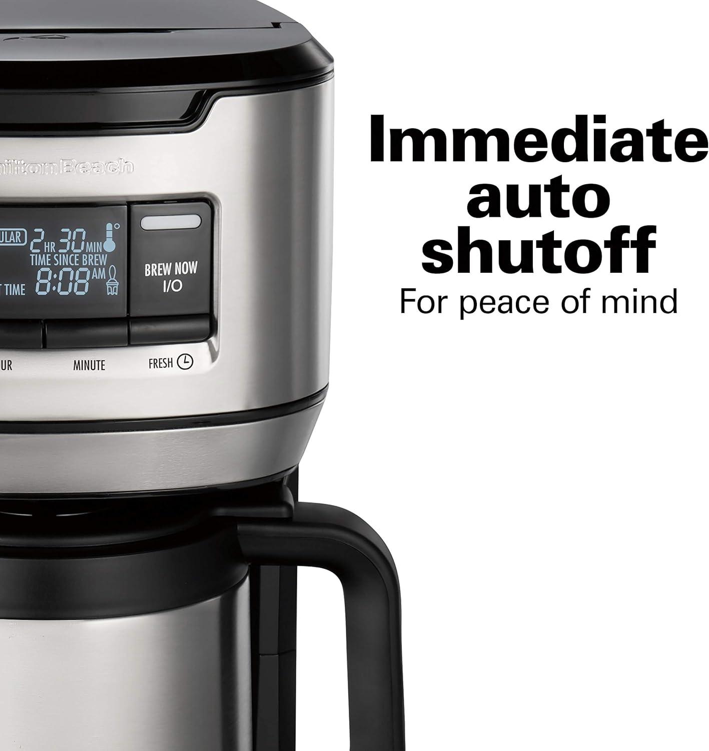 image:imageHamilton Beach Programmable FrontFill Coffee Maker with Thermal Carafe 46391 12 Cup Capacity Black and Stainless