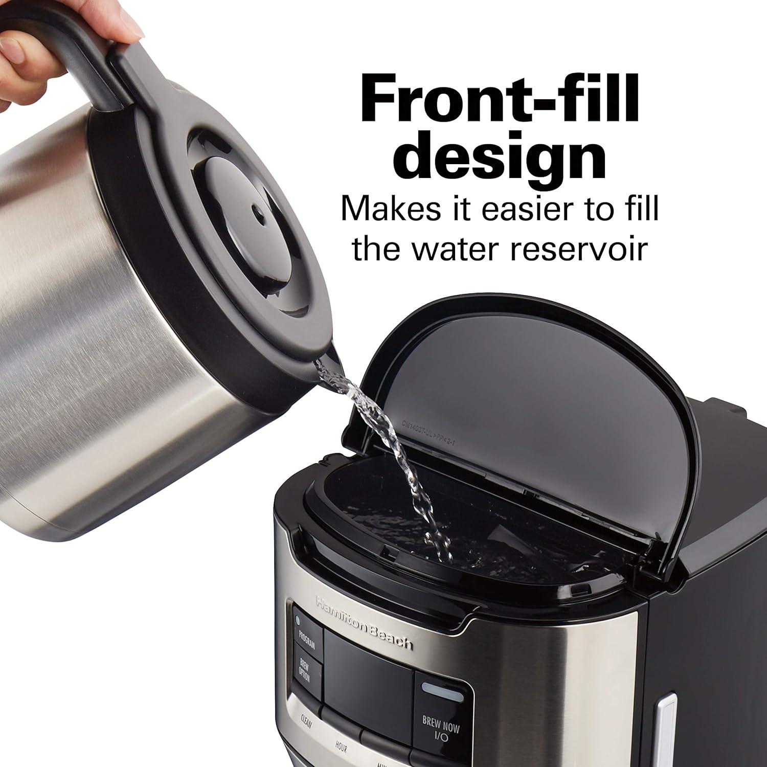 image:imageHamilton Beach Programmable FrontFill Coffee Maker with Thermal Carafe 46391 12 Cup Capacity Black and Stainless