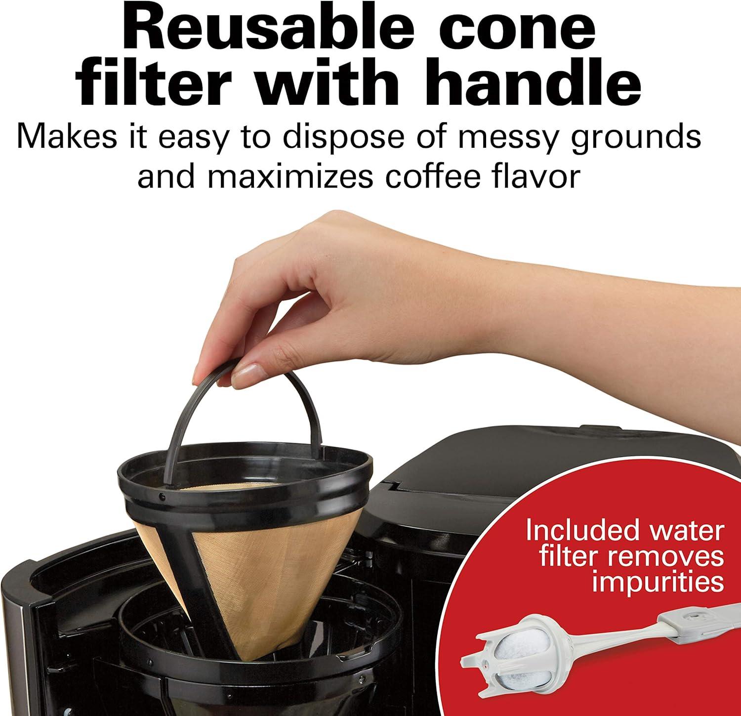image:imageHamilton Beach Programmable FrontFill Coffee Maker with Thermal Carafe 46391 12 Cup Capacity Black and Stainless