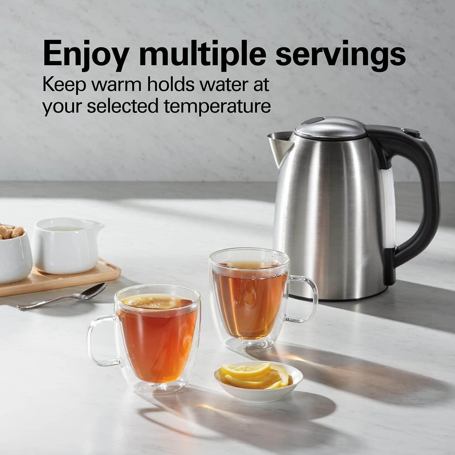 image:imageHamilton Beach Smart Electric Tea Kettle amp Water Boiler Works with Alexa 17 Liter Fast Boiling 1500 Watts Cordless Keep Warm AutoShutoff amp BoilDry Protection Stainless Steel 41036