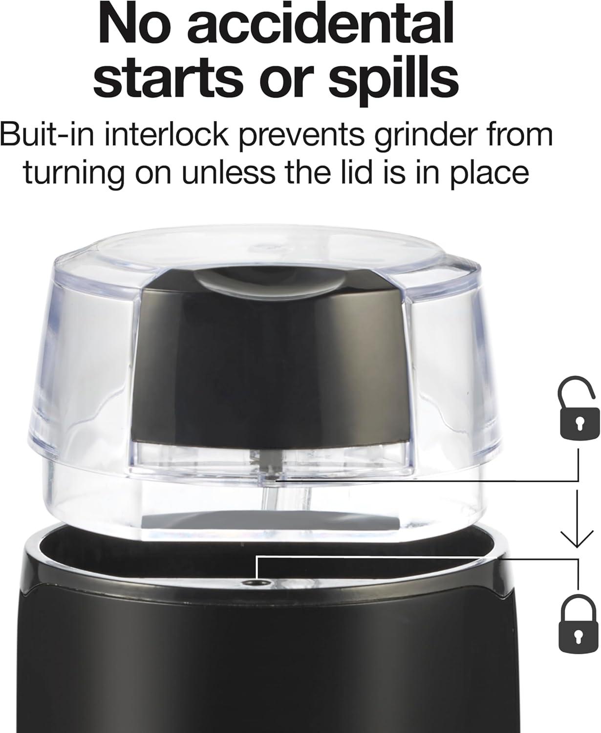 image:imageProctor Silex Electric Coffee Grinder for Beans Spices and More Stainless Steel Blades Makes upto 12 Cups BlackBlack