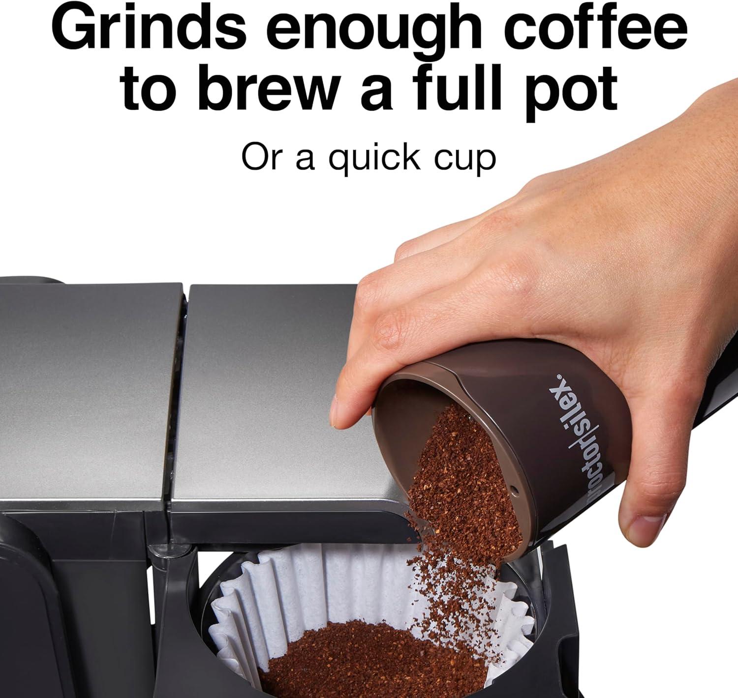image:imageProctor Silex Electric Coffee Grinder for Beans Spices and More Stainless Steel Blades Makes upto 12 Cups BlackBrown