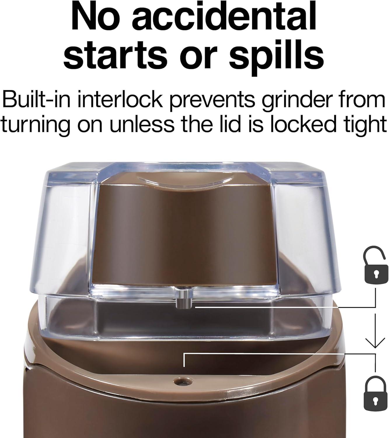 image:imageProctor Silex Electric Coffee Grinder for Beans Spices and More Stainless Steel Blades Makes upto 12 Cups BlackBrown