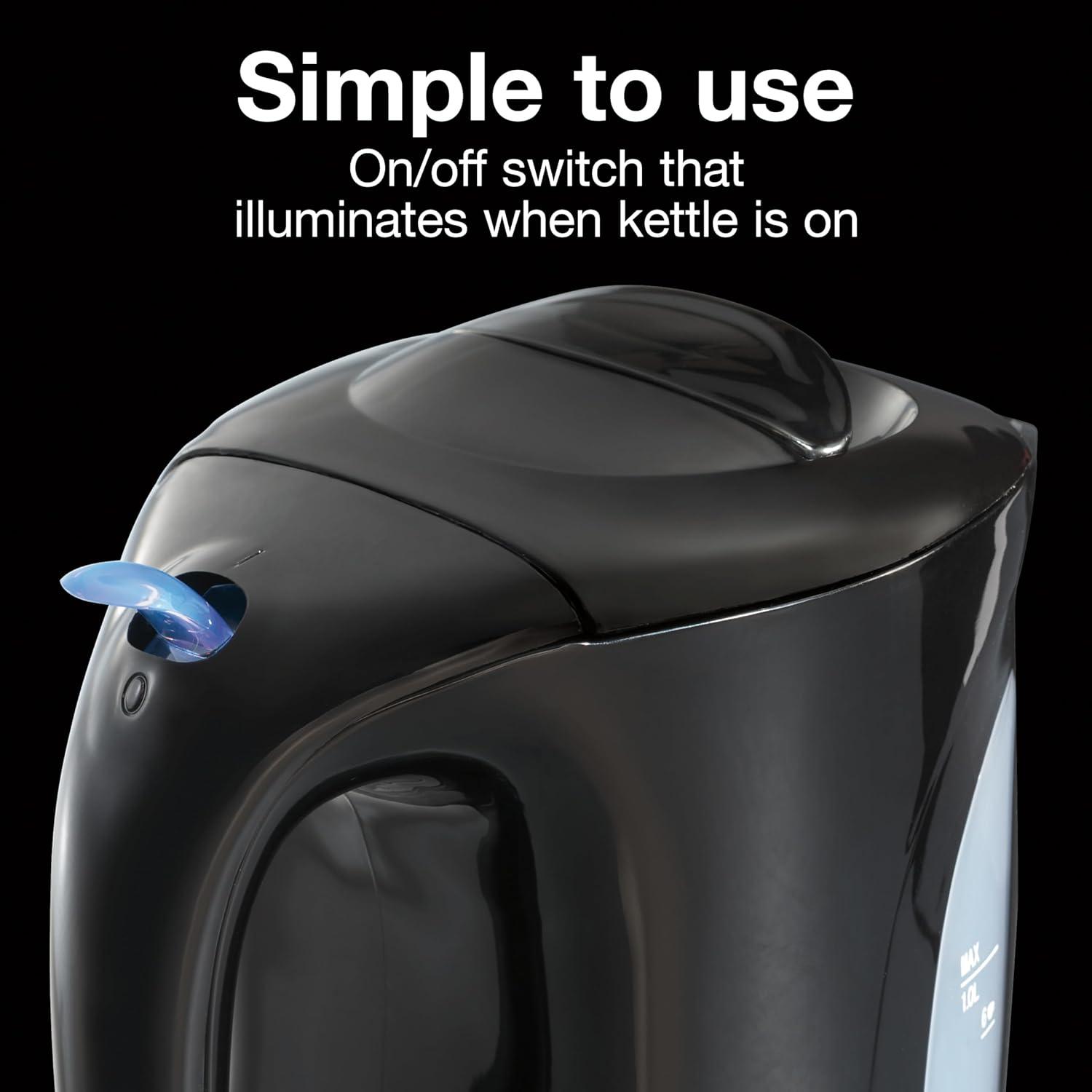 image:imageProctor Silex Electric Tea Kettle Water Boiler amp Heater AutoShutoff amp BoilDry Protection 1000 Watts for Fast Boiling 1 Liter WhiteBlack