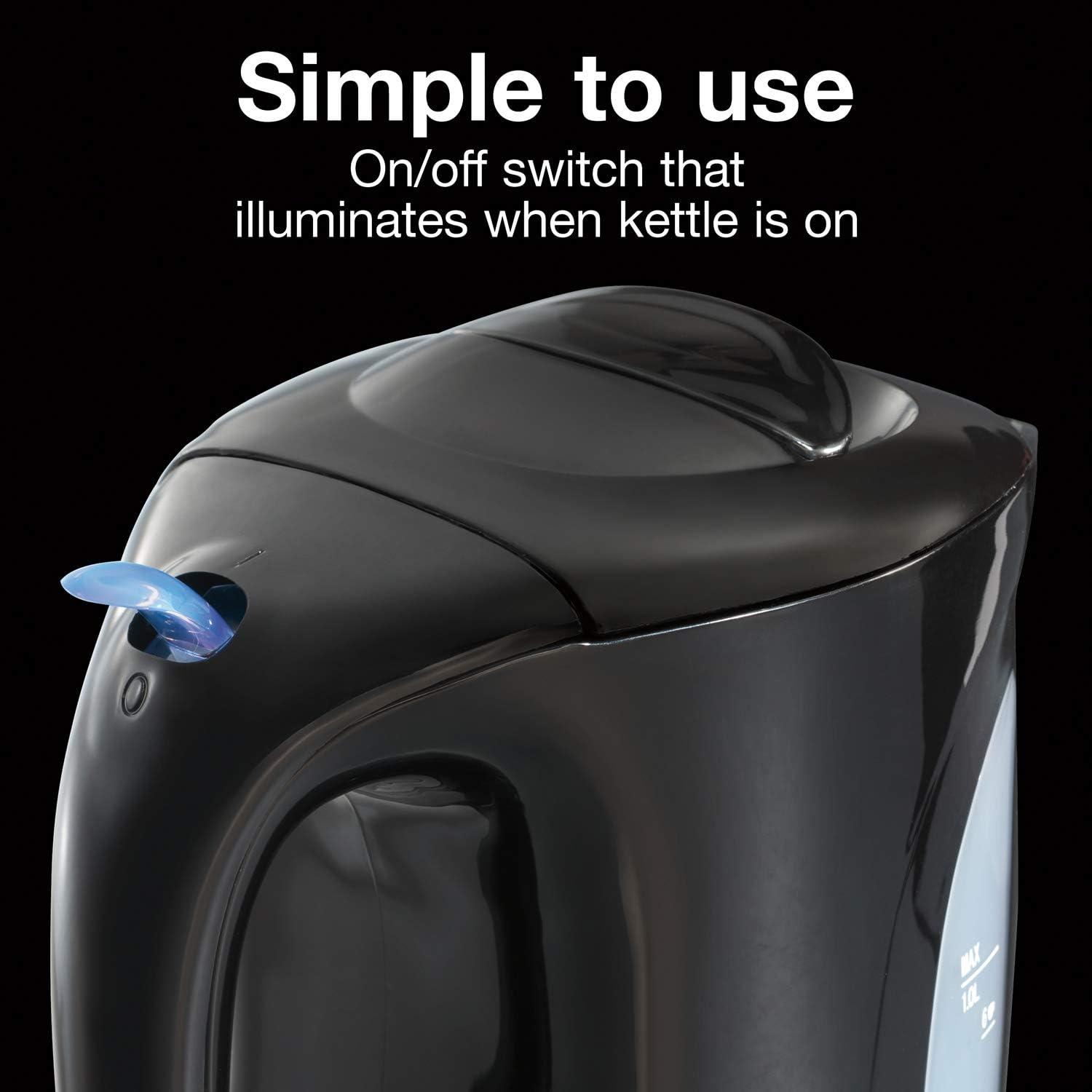 image:imageProctor Silex Electric Tea Kettle Water Boiler amp Heater AutoShutoff amp BoilDry Protection 1000 Watts for Fast Boiling 1 Liter WhiteBlack