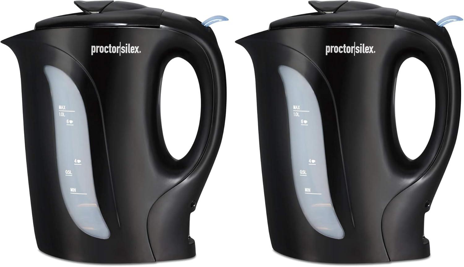 image:imageProctor Silex Electric Tea Kettle Water Boiler amp Heater AutoShutoff amp BoilDry Protection 1000 Watts for Fast Boiling 1 Liter WhiteBlack