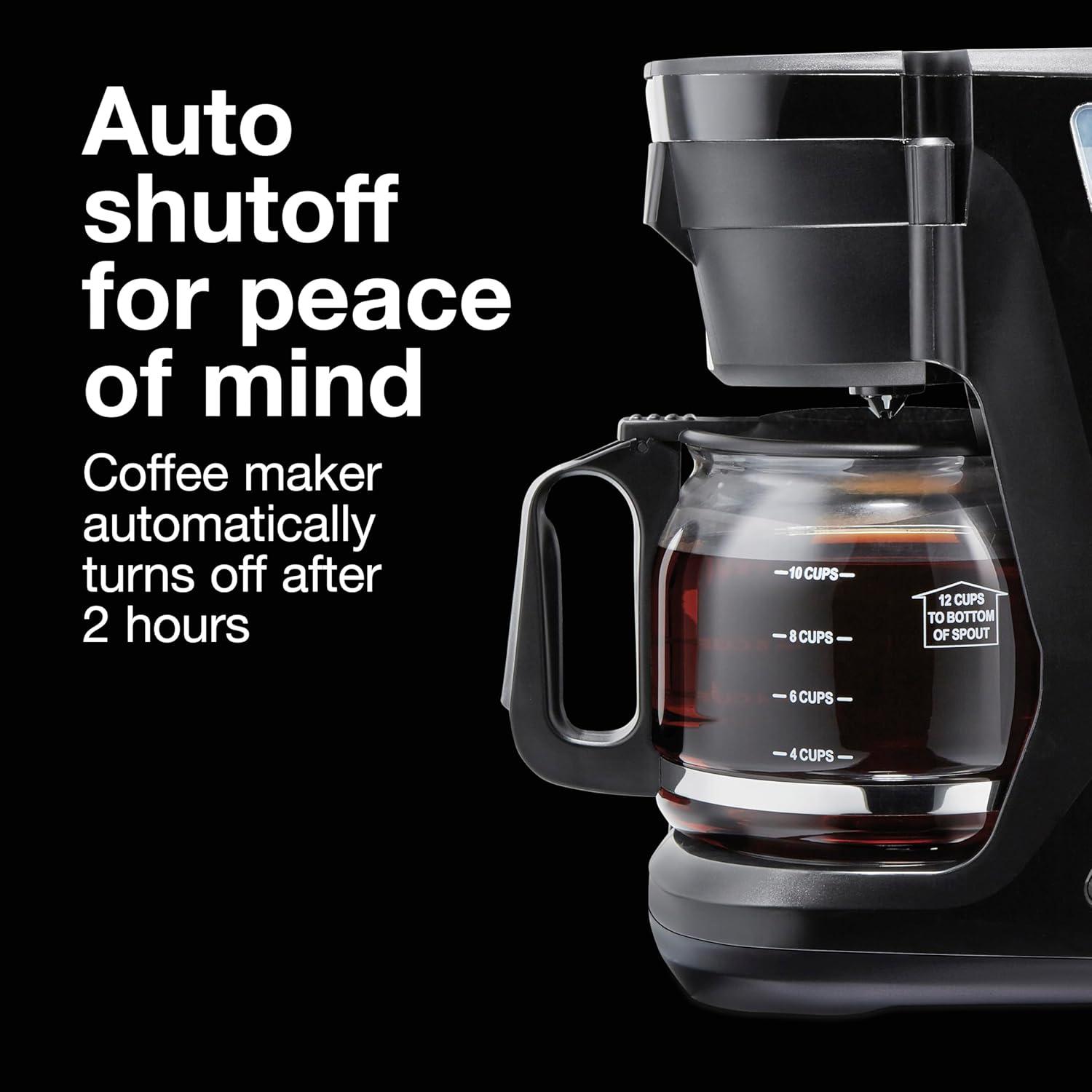 image:imageProctor Silex FrontFill Drip Coffee Maker Digital amp Programmable 12 Cup Glass Carafe Black and Silver 43685PSCompact