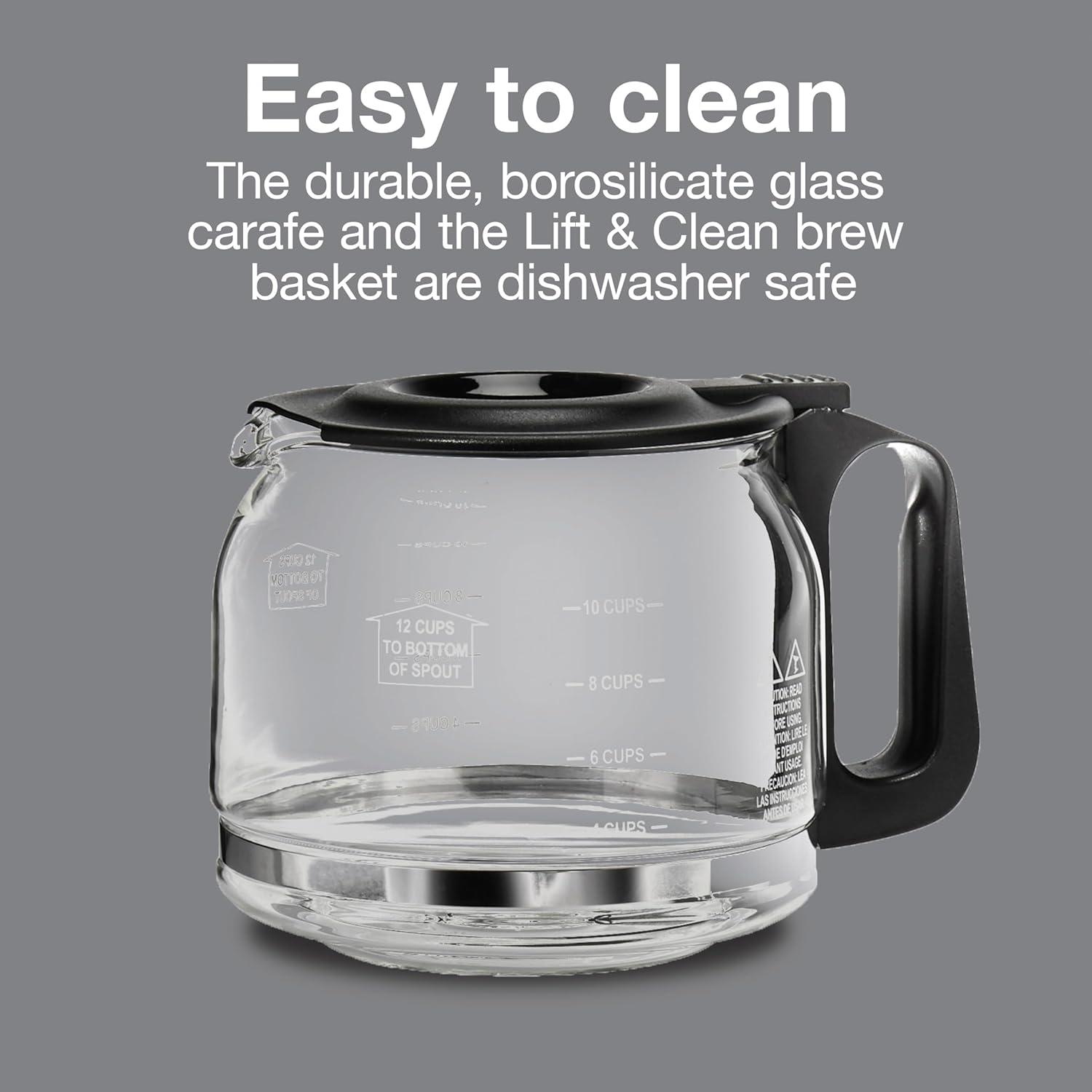 image:imageProctor Silex FrontFill Drip Coffee Maker Digital amp Programmable 12 Cup Glass Carafe Black and Silver 43685PSCompact