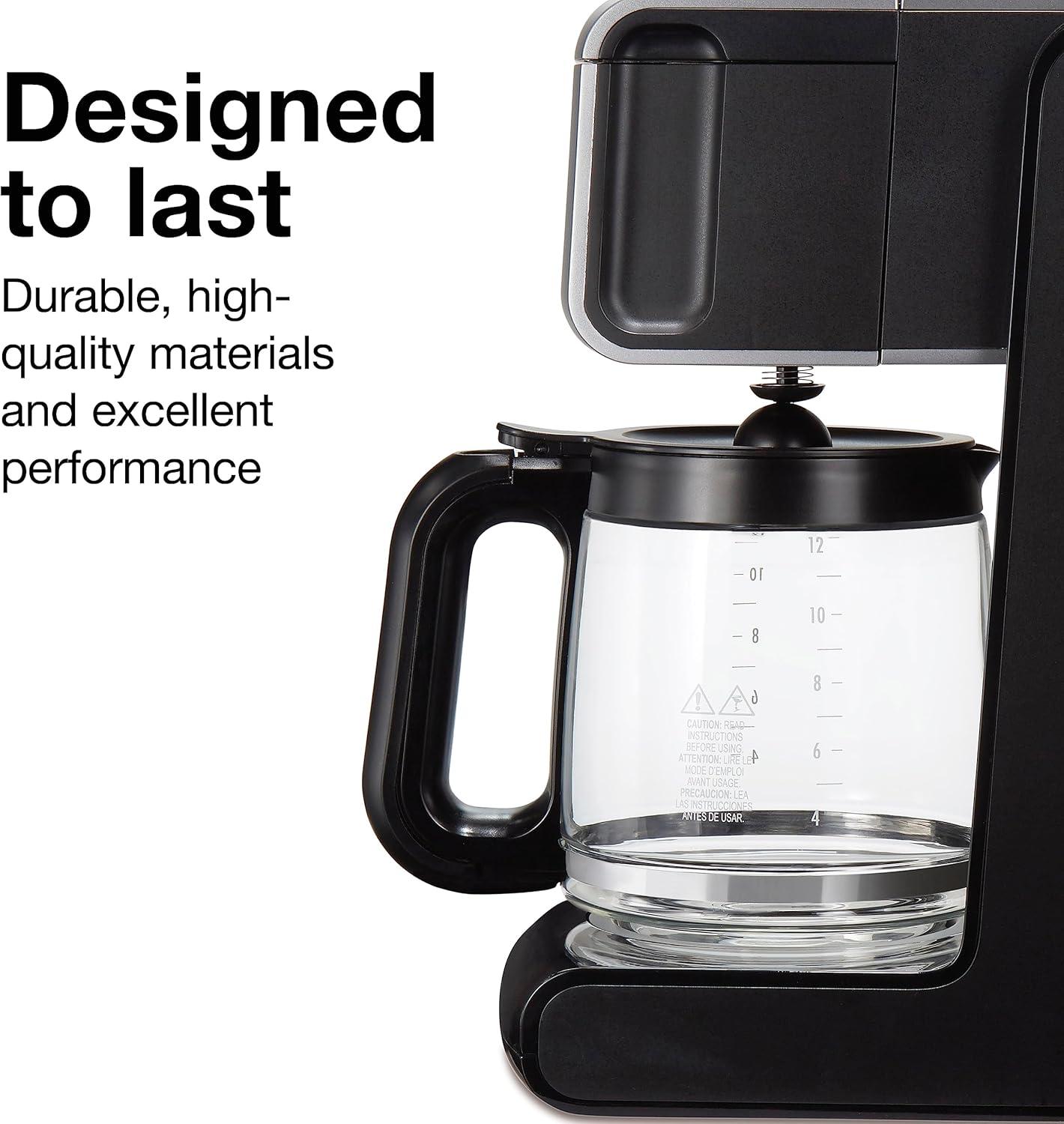 image:imageProctor Silex Platinum Series FrontFill Drip Coffee Maker Digital amp Programmable 12 Cup Glass Carafe Black and Silver 4368712 Cup Digital Programmable