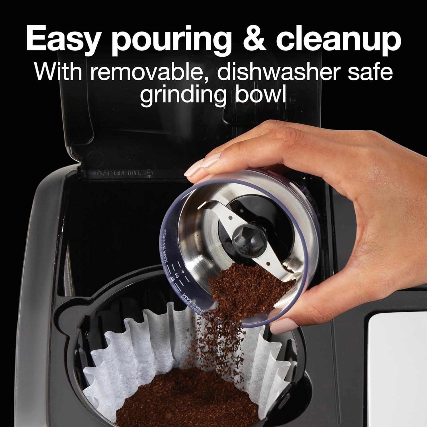 image:imageProctor Silex Sound Shield Electric Coffee Grinder for Quiet Grinding Stainless Steel Blades Beans Spices and More 12 Cups Black 8040212 Cups