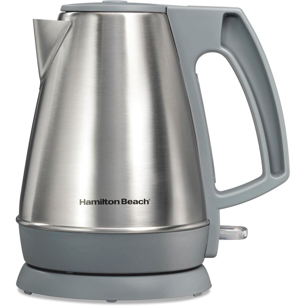 image:imageHamilton Beach 1 Liter Electric Kettle Water Boiler amp Heater Fast 1500 Watts BPA Free Interior Cordless Serving AutoShutoff and BoilDry Protection Cord Wrap Stainless Steel 41065