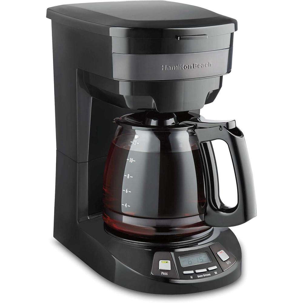 image:imageHamilton Beach 12 Cup Programmable Drip Coffee Maker Machine Regular amp Bold Brew Options Auto Pause and Pour Glass Carafe Black Stainless 46293JBlack Stainless