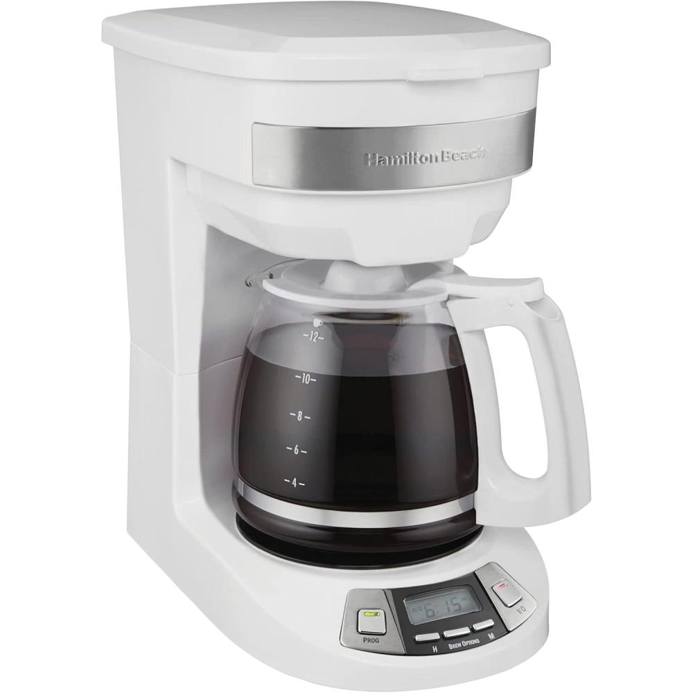 image:imageHamilton Beach 12 Cup Programmable Drip Coffee Maker Machine Regular amp Bold Brew Options Auto Pause and Pour Glass Carafe Black Stainless 46293JWhite