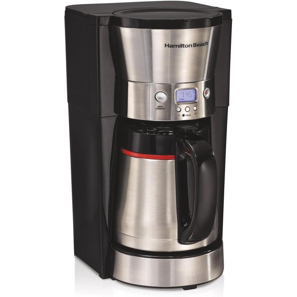 image:imageHamilton Beach Programmable Coffee Maker with 10 Cup Thermal Carafe 3 Brewing Options Auto Shutoff amp Pause and Pour Stainless Steel 46899RBlack