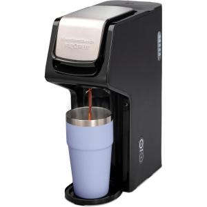 image:imageHamilton Beach 49918 FlexBrew SingleServe Coffee Maker Compatible with Pod Packs and Grounds 14 oz Black Stainless  Fast BrewBlack  Stainless  Fast Brew