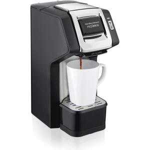 image:imageHamilton Beach 49945 FlexBrew SingleServe Coffee Maker Compatible with Pod Packs and Grounds 1 Cup RedBlack Silver