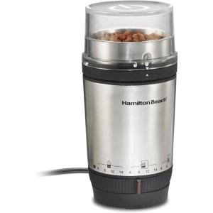 image:imageHamilton Beach Custom Grind Electric Coffee Grinder for 414 Cups OnePress HandFree Operation with Auto Shutoff Removable Grinding Bowl For Easy Pour and Clean Stainless Steel 80406414 Cups
