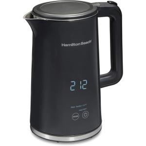 image:imageHamilton Beach Digital Temperature Control Electric Tea Kettle Hot Water Boiler amp Heater 17L 5 Preset Modes  Keep Warm Fast Boil 1500 Watts BPA Free CoolTouch Exterior Black 4103318 Quarts